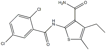 2-[(2,5-dichlorobenzoyl)amino]-4-ethyl-5-methylthiophene-3-carboxamide Structure