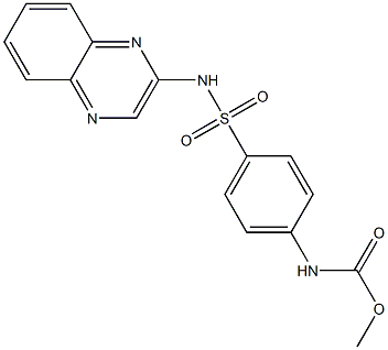 methyl N-[4-(quinoxalin-2-ylsulfamoyl)phenyl]carbamate,,结构式
