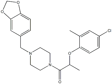 1-[4-(1,3-benzodioxol-5-ylmethyl)piperazin-1-yl]-2-(4-chloro-2-methylphenoxy)propan-1-one Structure