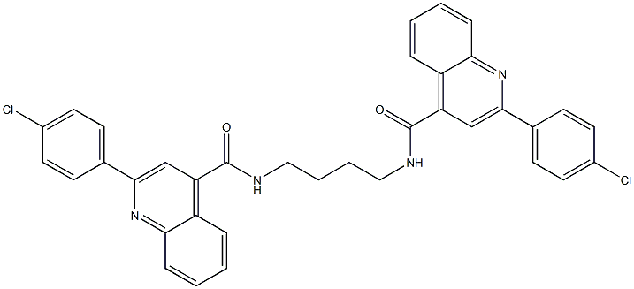 2-(4-chlorophenyl)-N-[4-[[2-(4-chlorophenyl)quinoline-4-carbonyl]amino]butyl]quinoline-4-carboxamide Struktur