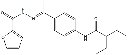 N-[(E)-1-[4-(2-ethylbutanoylamino)phenyl]ethylideneamino]furan-2-carboxamide 化学構造式