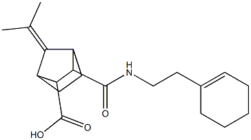 2-[2-(cyclohexen-1-yl)ethylcarbamoyl]-7-propan-2-ylidenebicyclo[2.2.1]heptane-3-carboxylic acid Structure