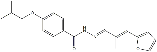 N-[(E)-[(E)-3-(furan-2-yl)-2-methylprop-2-enylidene]amino]-4-(2-methylpropoxy)benzamide Structure