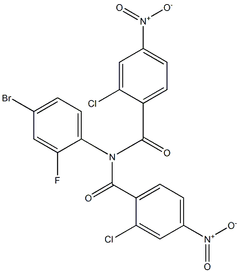 N-(4-bromo-2-fluorophenyl)-2-chloro-N-(2-chloro-4-nitrobenzoyl)-4-nitrobenzamide Struktur
