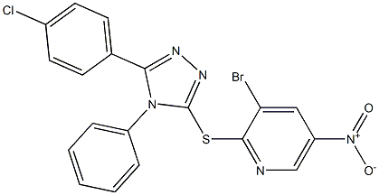 3-bromo-2-[[5-(4-chlorophenyl)-4-phenyl-1,2,4-triazol-3-yl]sulfanyl]-5-nitropyridine Structure