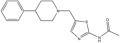 N-[5-[(4-phenylpiperidin-1-yl)methyl]-1,3-thiazol-2-yl]acetamide 化学構造式