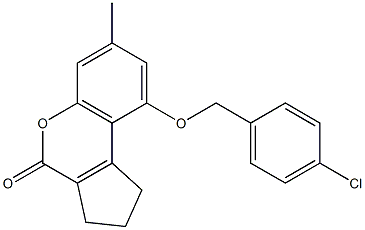 9-[(4-chlorophenyl)methoxy]-7-methyl-2,3-dihydro-1H-cyclopenta[c]chromen-4-one Structure