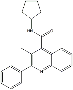 N-cyclopentyl-3-methyl-2-phenylquinoline-4-carboxamide Struktur