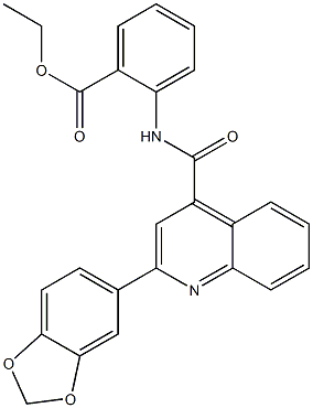ethyl 2-[[2-(1,3-benzodioxol-5-yl)quinoline-4-carbonyl]amino]benzoate Structure
