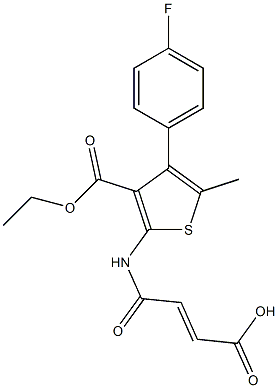 (E)-4-[[3-ethoxycarbonyl-4-(4-fluorophenyl)-5-methylthiophen-2-yl]amino]-4-oxobut-2-enoic acid Struktur