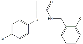 2-(4-chlorophenoxy)-N-[(2-chlorophenyl)methyl]-2-methylpropanamide Structure