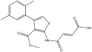 (E)-4-[[4-(2,5-dimethylphenyl)-3-methoxycarbonylthiophen-2-yl]amino]-4-oxobut-2-enoic acid,,结构式