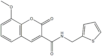 8-methoxy-2-oxo-N-(thiophen-2-ylmethyl)chromene-3-carboxamide Structure