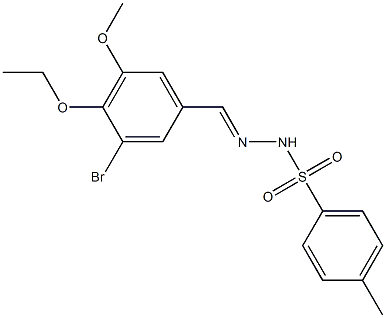 N-[(E)-(3-bromo-4-ethoxy-5-methoxyphenyl)methylideneamino]-4-methylbenzenesulfonamide Structure