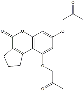 7,9-bis(2-oxopropoxy)-2,3-dihydro-1H-cyclopenta[c]chromen-4-one Structure