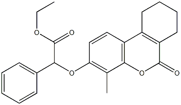 ethyl 2-[(4-methyl-6-oxo-7,8,9,10-tetrahydrobenzo[c]chromen-3-yl)oxy]-2-phenylacetate Struktur