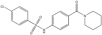 4-chloro-N-[4-(piperidine-1-carbonyl)phenyl]benzenesulfonamide 化学構造式