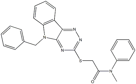 2-[(5-benzyl-[1,2,4]triazino[5,6-b]indol-3-yl)sulfanyl]-N-methyl-N-phenylacetamide Structure