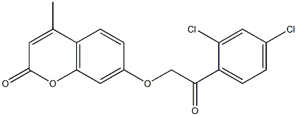 7-[2-(2,4-dichlorophenyl)-2-oxoethoxy]-4-methylchromen-2-one Struktur