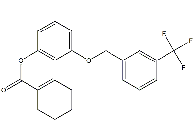 3-methyl-1-[[3-(trifluoromethyl)phenyl]methoxy]-7,8,9,10-tetrahydrobenzo[c]chromen-6-one Struktur