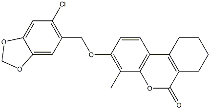 3-[(6-chloro-1,3-benzodioxol-5-yl)methoxy]-4-methyl-7,8,9,10-tetrahydrobenzo[c]chromen-6-one|