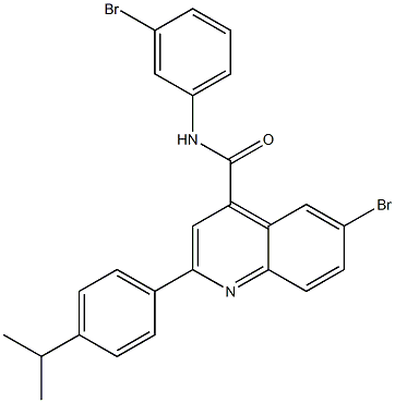 6-bromo-N-(3-bromophenyl)-2-(4-propan-2-ylphenyl)quinoline-4-carboxamide Struktur