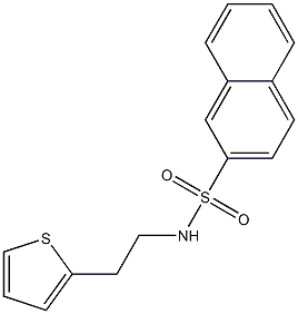 N-(2-thiophen-2-ylethyl)naphthalene-2-sulfonamide 化学構造式