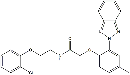 2-[2-(benzotriazol-2-yl)-4-methylphenoxy]-N-[2-(2-chlorophenoxy)ethyl]acetamide 化学構造式