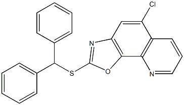 2-benzhydrylsulfanyl-5-chloro-[1,3]oxazolo[4,5-h]quinoline,,结构式