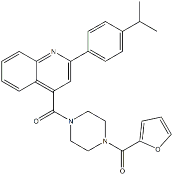 furan-2-yl-[4-[2-(4-propan-2-ylphenyl)quinoline-4-carbonyl]piperazin-1-yl]methanone Structure