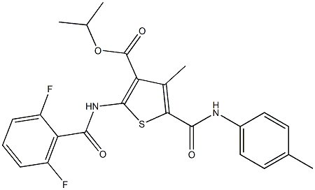 propan-2-yl 2-[(2,6-difluorobenzoyl)amino]-4-methyl-5-[(4-methylphenyl)carbamoyl]thiophene-3-carboxylate Structure