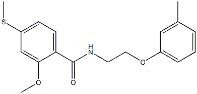 2-methoxy-N-[2-(3-methylphenoxy)ethyl]-4-methylsulfanylbenzamide Structure