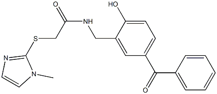 N-[(5-benzoyl-2-hydroxyphenyl)methyl]-2-(1-methylimidazol-2-yl)sulfanylacetamide Struktur