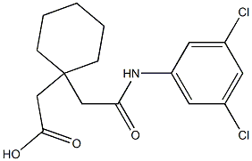 2-[1-[2-(3,5-dichloroanilino)-2-oxoethyl]cyclohexyl]acetic acid,,结构式