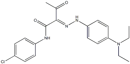 (2E)-N-(4-chlorophenyl)-2-[[4-(diethylamino)phenyl]hydrazinylidene]-3-oxobutanamide Struktur