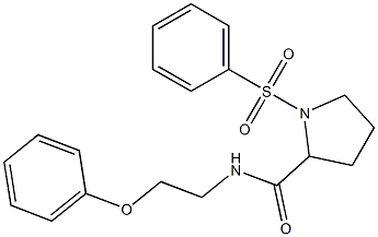 1-(benzenesulfonyl)-N-(2-phenoxyethyl)pyrrolidine-2-carboxamide Struktur