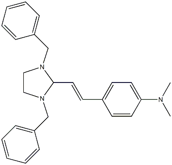 4-[(E)-2-(1,3-dibenzylimidazolidin-2-yl)ethenyl]-N,N-dimethylaniline 结构式