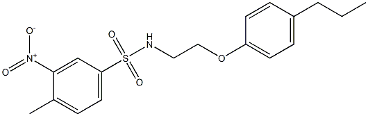 4-methyl-3-nitro-N-[2-(4-propylphenoxy)ethyl]benzenesulfonamide Struktur