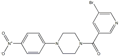 (5-bromopyridin-3-yl)-[4-(4-nitrophenyl)piperazin-1-yl]methanone Structure