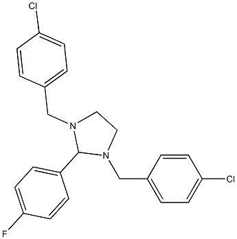 1,3-bis[(4-chlorophenyl)methyl]-2-(4-fluorophenyl)imidazolidine Struktur
