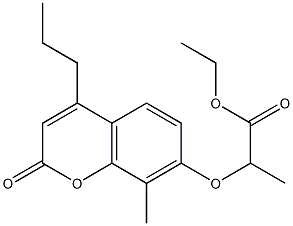 ethyl 2-(8-methyl-2-oxo-4-propylchromen-7-yl)oxypropanoate,,结构式