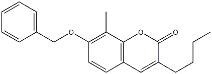 4-butyl-8-methyl-7-phenylmethoxychromen-2-one 结构式