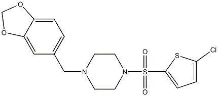 1-(1,3-benzodioxol-5-ylmethyl)-4-(5-chlorothiophen-2-yl)sulfonylpiperazine Structure