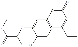 methyl 2-(6-chloro-4-ethyl-2-oxochromen-7-yl)oxypropanoate Struktur