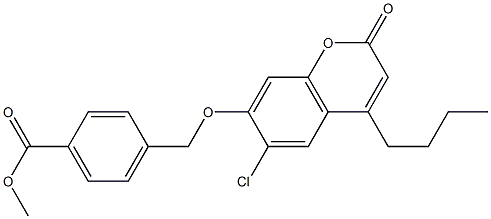 methyl 4-[(4-butyl-6-chloro-2-oxochromen-7-yl)oxymethyl]benzoate Struktur