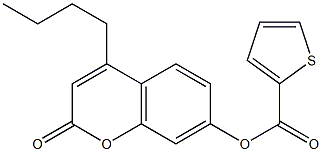 (4-butyl-2-oxochromen-7-yl) thiophene-2-carboxylate 化学構造式