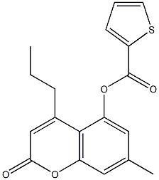 (7-methyl-2-oxo-4-propylchromen-5-yl) thiophene-2-carboxylate,,结构式