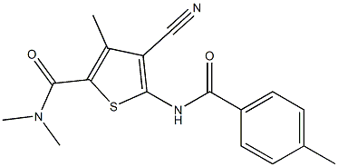 4-cyano-N,N,3-trimethyl-5-[(4-methylbenzoyl)amino]thiophene-2-carboxamide Structure