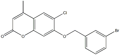 7-[(3-bromophenyl)methoxy]-6-chloro-4-methylchromen-2-one Structure