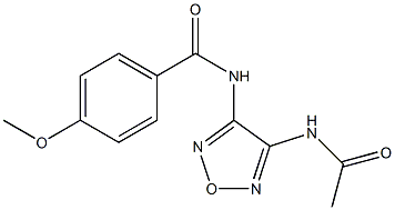 N-(4-acetamido-1,2,5-oxadiazol-3-yl)-4-methoxybenzamide Struktur